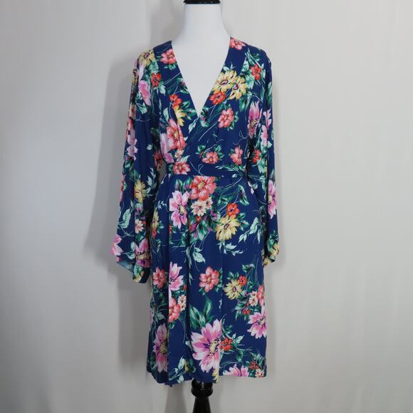 Yumi Wild Rose Navy Kim Dream Lover Robe Size Small - Picture 1 of 6